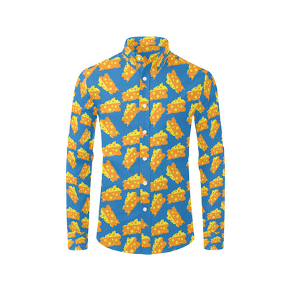 Cheese Pattern Print Design 05 Men's Long Sleeve Shirt