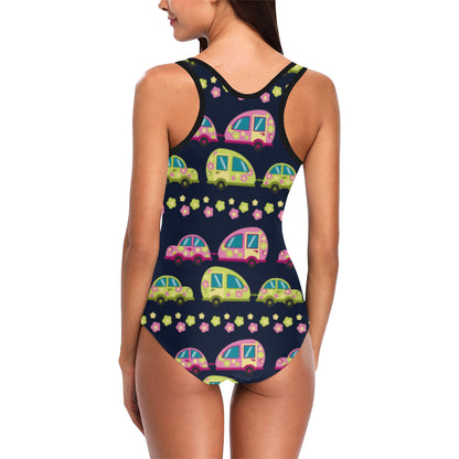 Camper Cute Camping Design No 3 Print Women Swimsuit