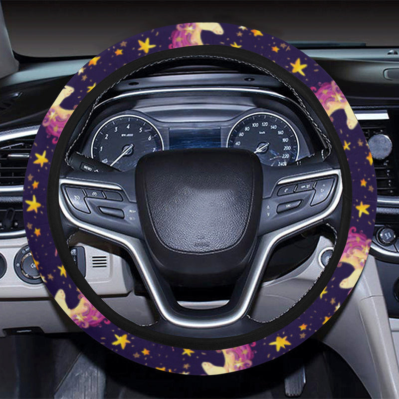 Unicorn Princess Star Sparkle Steering Wheel Cover with Elastic Edge