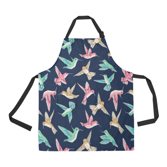 Hummingbird Cute Pattern Print Design 01 Apron with Pocket