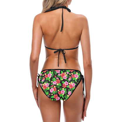 Pink Red Hibiscus Pattern Print Design HB023 Bikini