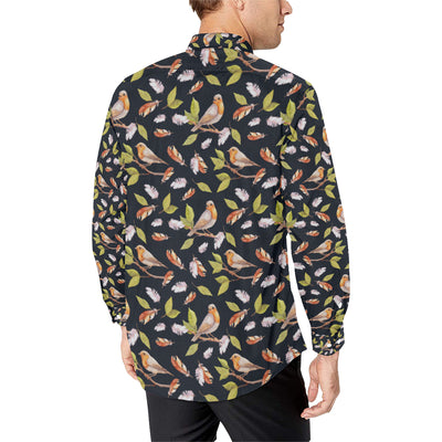 Birds Pattern Print Design 02 Men's Long Sleeve Shirt