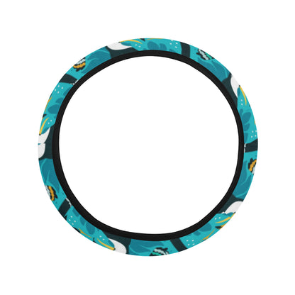 Toucan Parrot Pattern Print Steering Wheel Cover with Elastic Edge