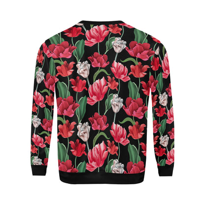 Tulip Pattern Print Design TP08 Men Long Sleeve Sweatshirt