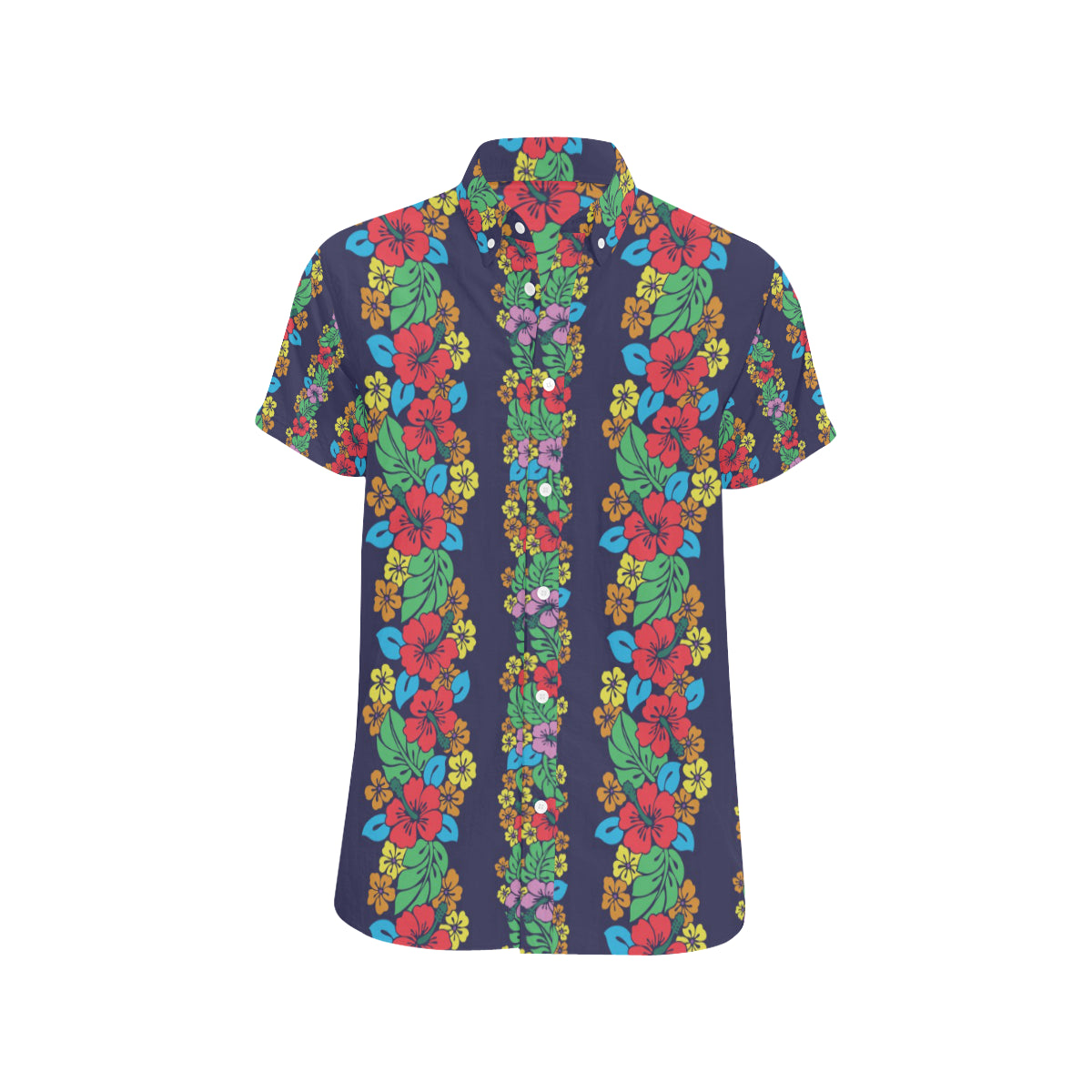 Hawaiian Themed Pattern Print Design H03 Men's Short Sleeve Button Up Shirt