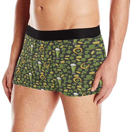 Clover St Patricks Pattern Print Design 03 Men's Boxer Briefs