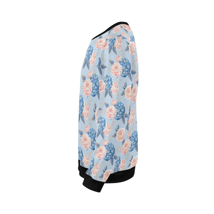 Hydrangea Pattern Print Design HD06 Men Long Sleeve Sweatshirt