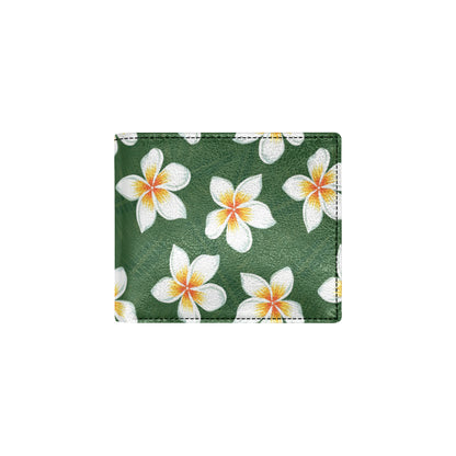White Plumeria Pattern Print Design PM020 Men's ID Card Wallet