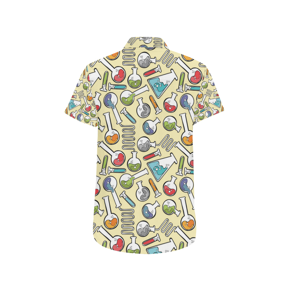 Chemical Pattern Print Design 04 Men's Short Sleeve Button Up Shirt