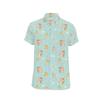 Christian Pattern Print Design 01 Men's Short Sleeve Button Up Shirt