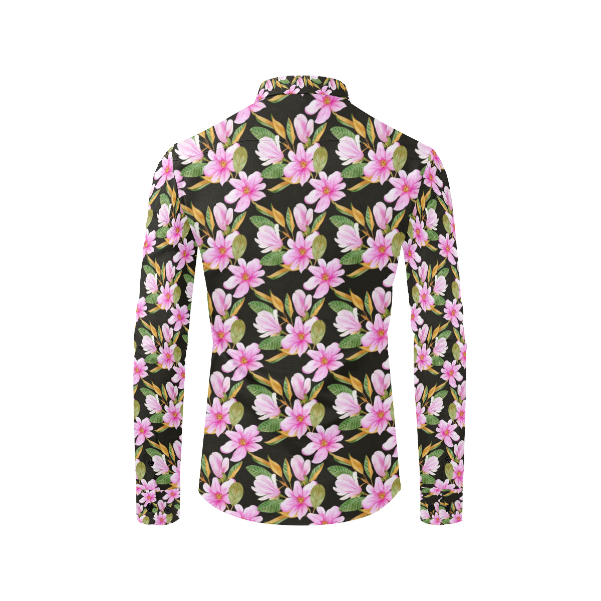 Magnolia Pattern Print Design MAG08 Men's Long Sleeve Shirt