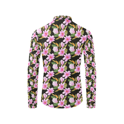 Magnolia Pattern Print Design MAG08 Men's Long Sleeve Shirt