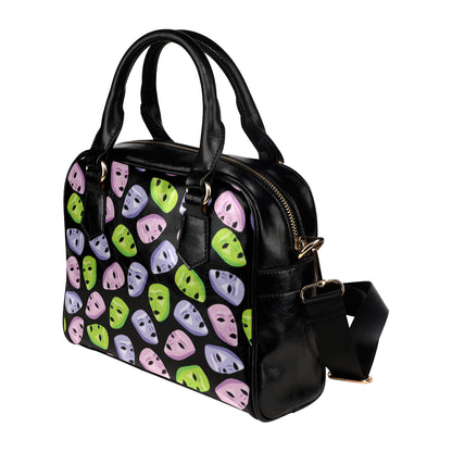 Acting Mask Pattern Print Design 04 Shoulder Handbag