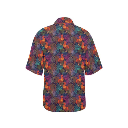 Rooster Print Style Women's Hawaiian Shirt