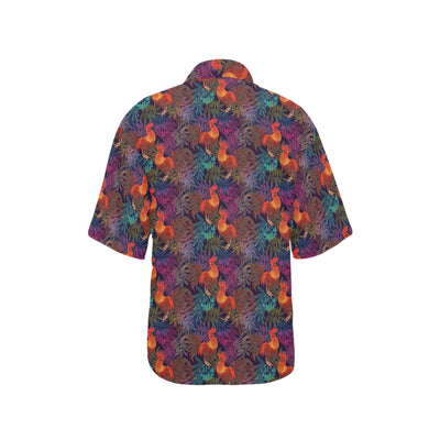 Rooster Print Style Women's Hawaiian Shirt