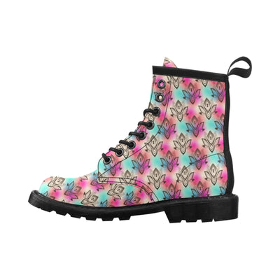 lotus Boho Pattern Print Design LO02 Women's Boots