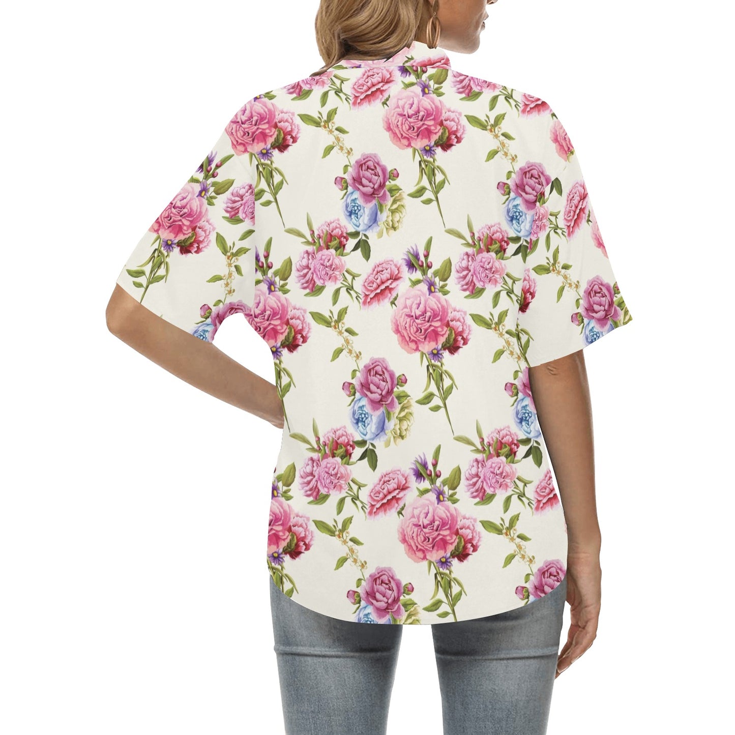 Carnations Pattern Print Design CN02 Women's Hawaiian Shirt