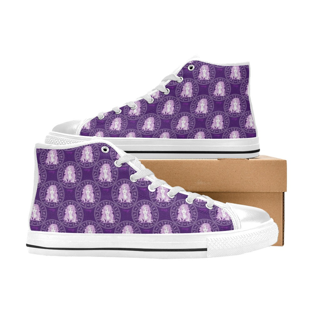 Virgo Print Design LKS301 High Top Women's White Shoes