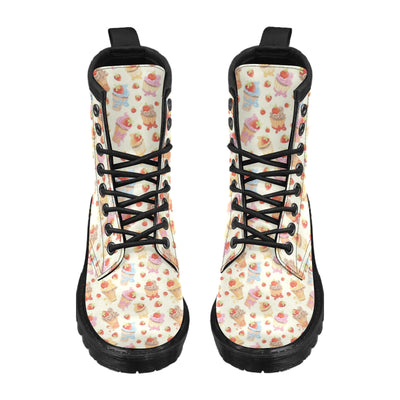 Cupcakes Strawberry Cherry Print Women's Boots