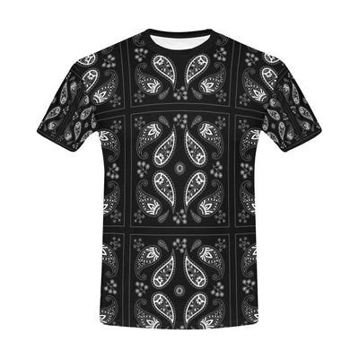 Bandana Paisley Black Print Design LKS308 Men's All Over Print T-shirt