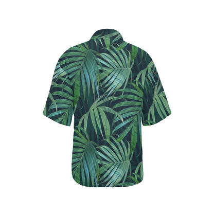 Tropical Flower Pattern Print Design TF011 Women's Hawaiian Shirt