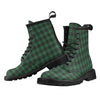 Green Tartan Plaid Pattern Women's Boots