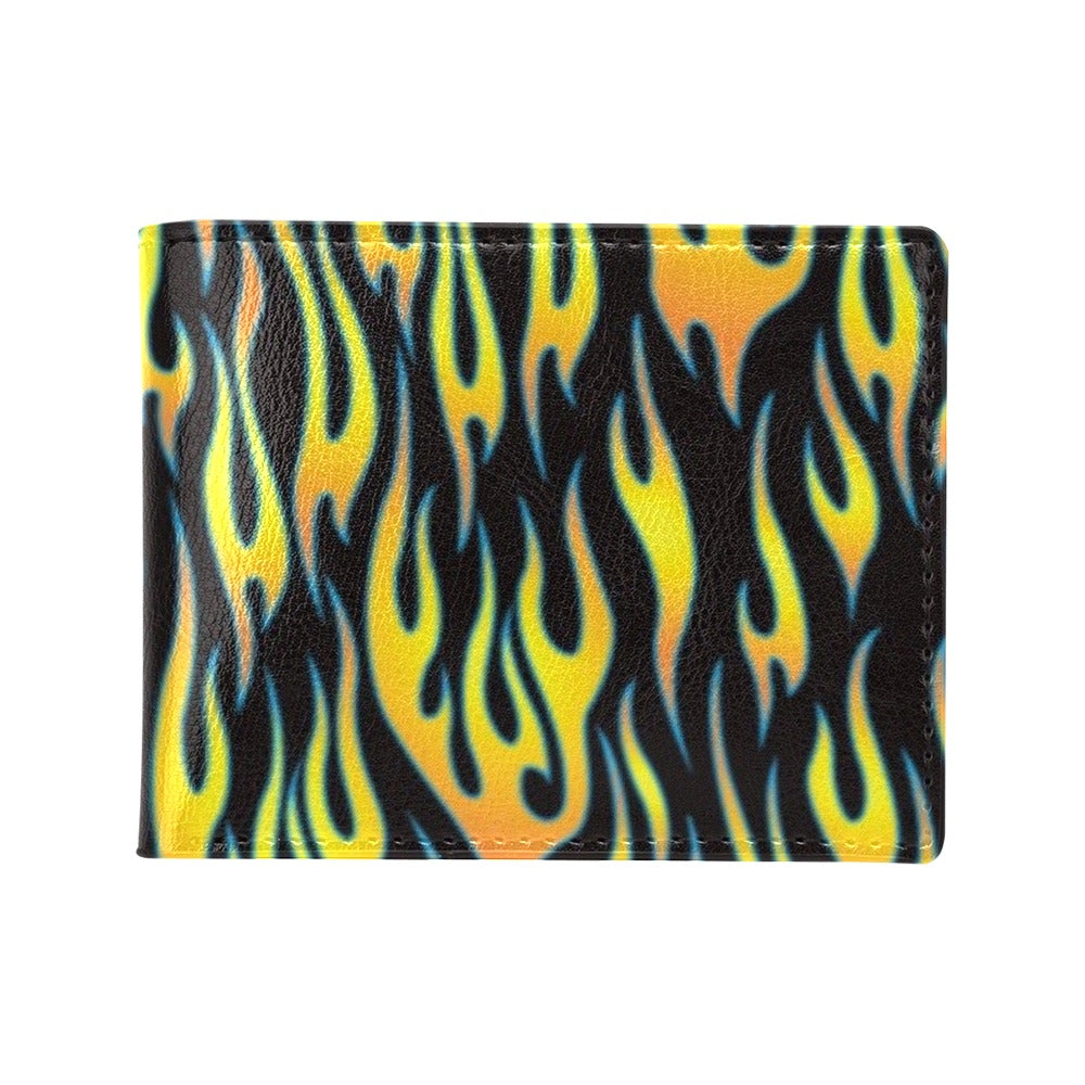 Flame Fire Yellow Pattern Men's ID Card Wallet