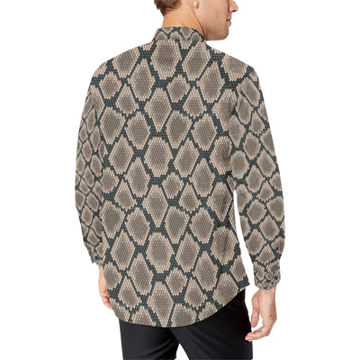 Snake Skin Design Print Men's Long Sleeve Shirt