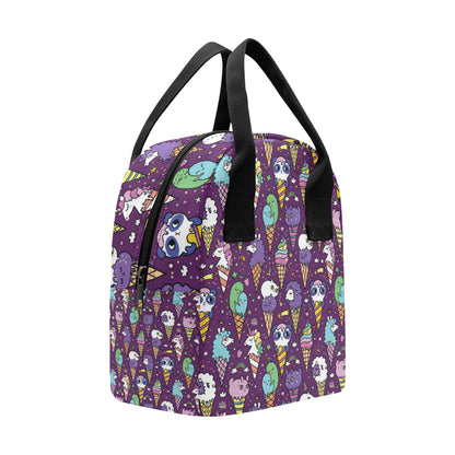 Ice Cream Pattern Print Design IC07 Insulated Lunch Bag