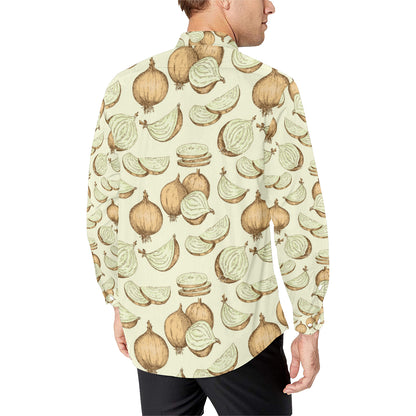 Onion Pattern Print Design A02 Men's Long Sleeve Shirt