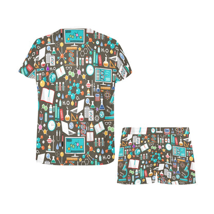 Science Print Design LKS303 Women's Short Pajama Set