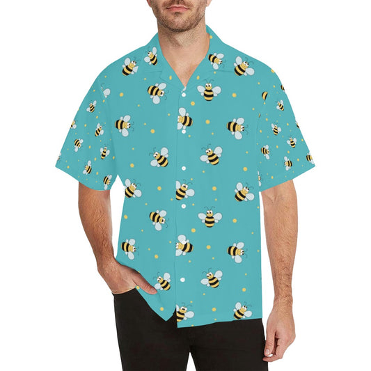 Bee With Dot Print Design LKS309 Men's Hawaiian Shirt