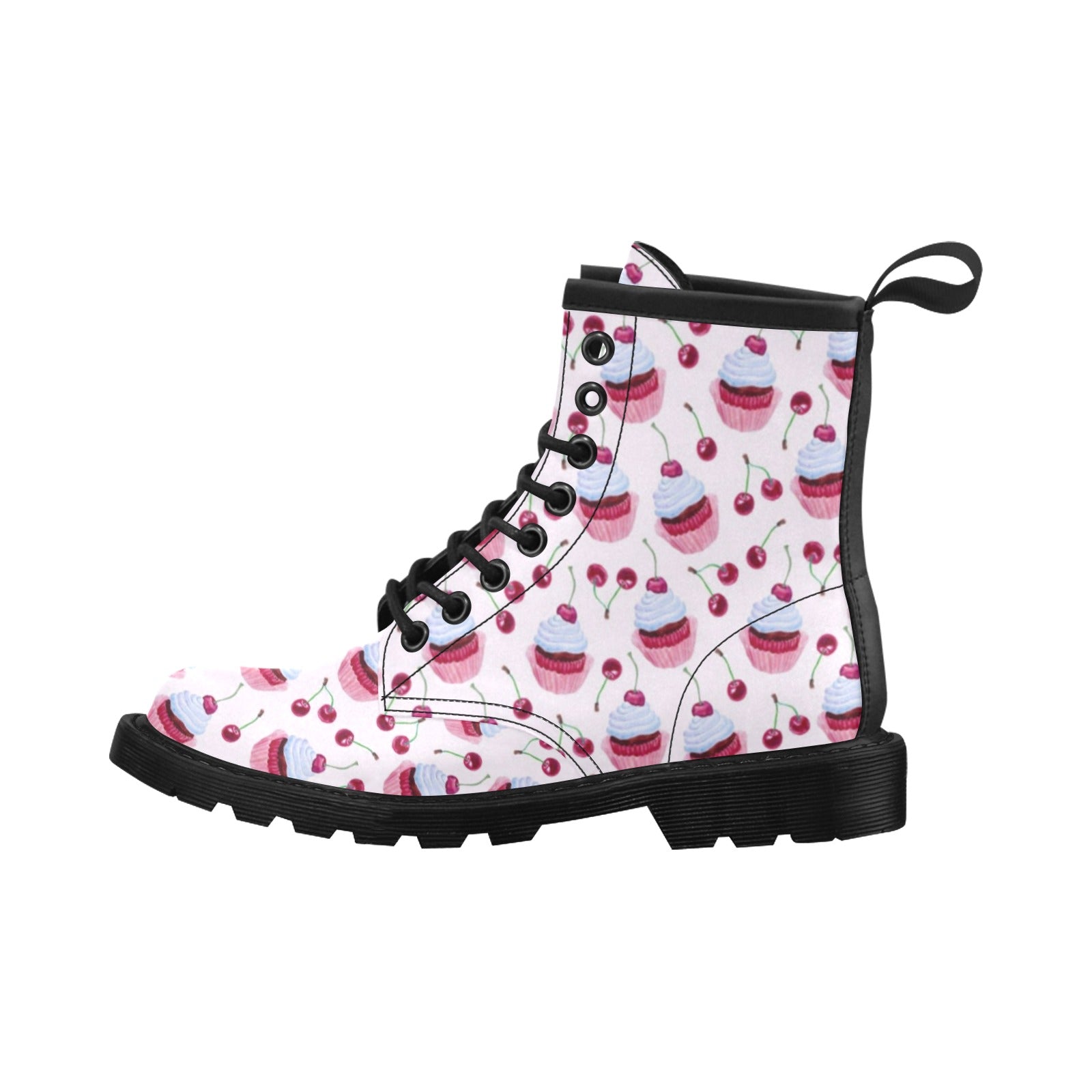 Cherry Cupcake Pink Pattern Women's Boots