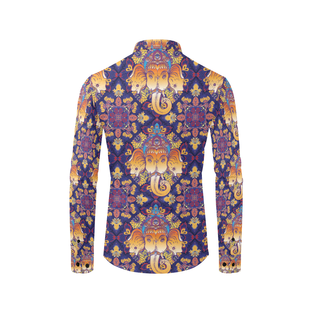 Ganesha Pattern Print Design 01 Men's Long Sleeve Shirt