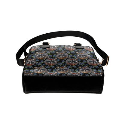 Raccoon Pattern Print Design A03 Shoulder Handbag