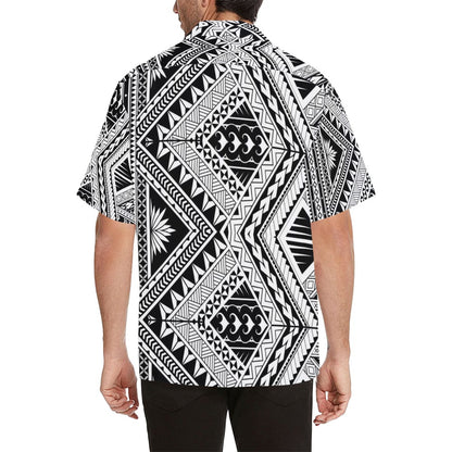 Samoan Tattoo Style Print Design LKS307 Men's Hawaiian Shirt