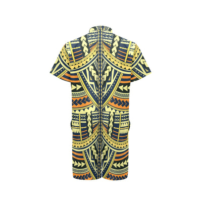 Polynesian Tattoo Print Men's Romper