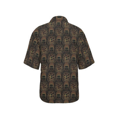 Buddha Pattern Print Design 03 Women's Hawaiian Shirt