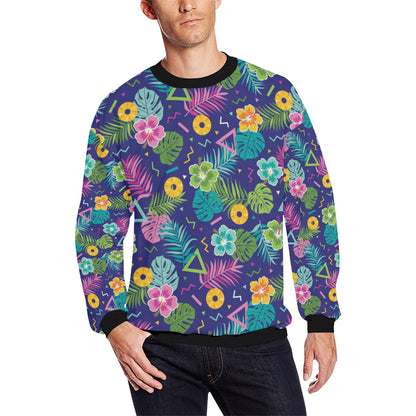 Hawaiian Themed Pattern Print Design H014 Men Long Sleeve Sweatshirt