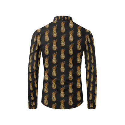 Pineapple Pattern Print Design A02 Men's Long Sleeve Shirt