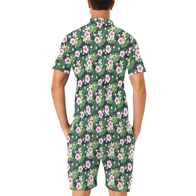 Hibiscus Tropical Print Design LKS309 Men's Romper