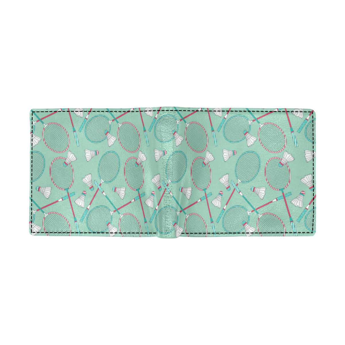 Badminton Pattern Print Design 05 Men's ID Card Wallet