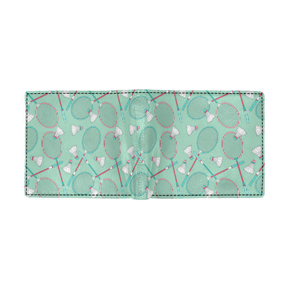 Badminton Pattern Print Design 05 Men's ID Card Wallet