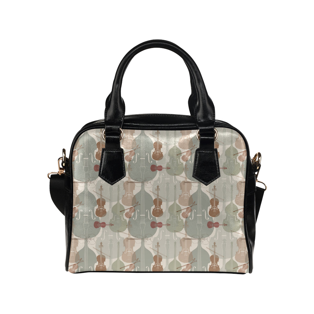 Violin Pattern Print Design 01 Shoulder Handbag