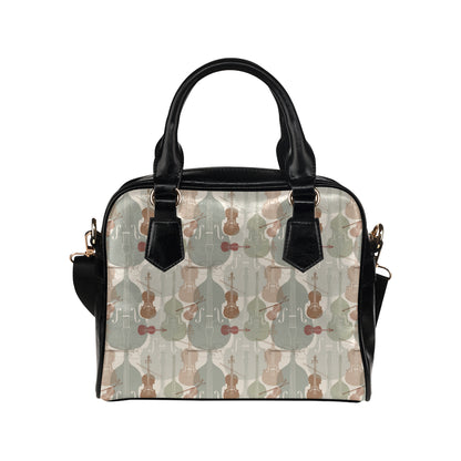 Violin Pattern Print Design 01 Shoulder Handbag