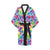 Peace Sign Colorful Pattern Print Design A02 Women's Short Kimono