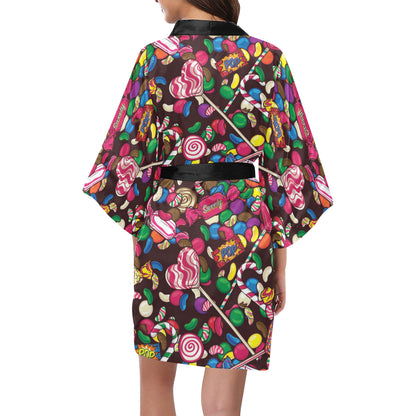 Candy Pattern Print Design CA02 Women's Short Kimono