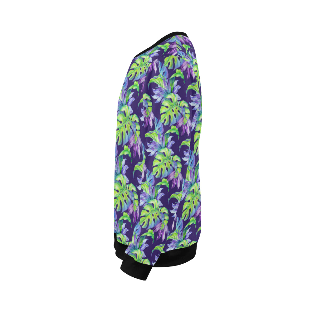 Tropical Flower Pattern Print Design TF019 Men Long Sleeve Sweatshirt