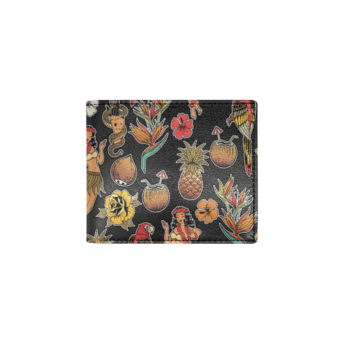 Hula Dancers Hawaiian Style Pattern Print Design 0 Men's ID Card Wallet