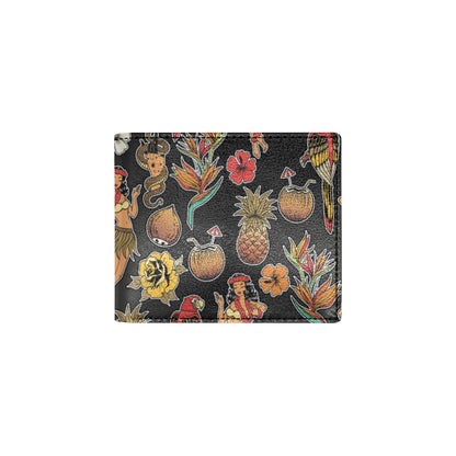 Hula Dancers Hawaiian Style Pattern Print Design 0 Men's ID Card Wallet